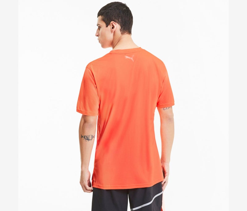 PUMA Men Run Logo Short Sleeve Tee, Peach - Image 3